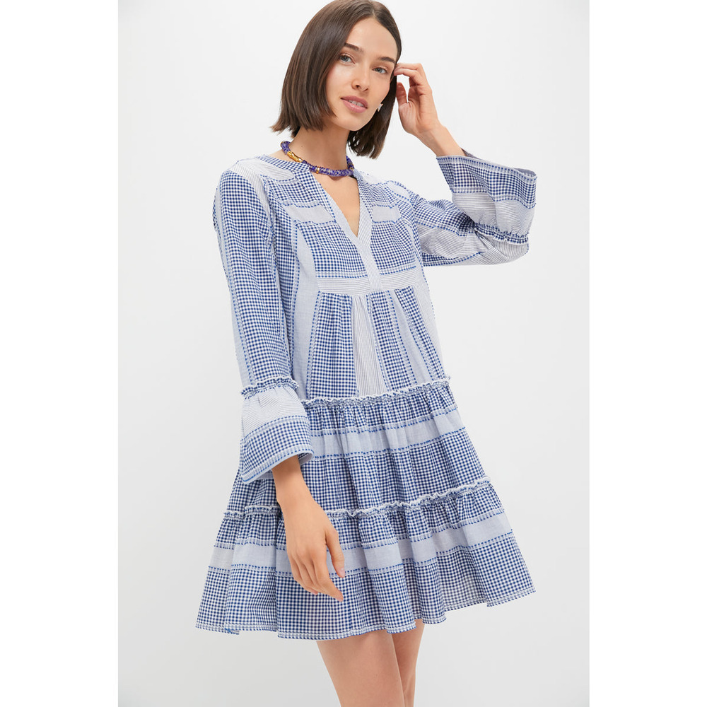 POMANDER PLACE Blue Gingham Lanie Dress Size XS NWT Retail $148 Tuckernuck